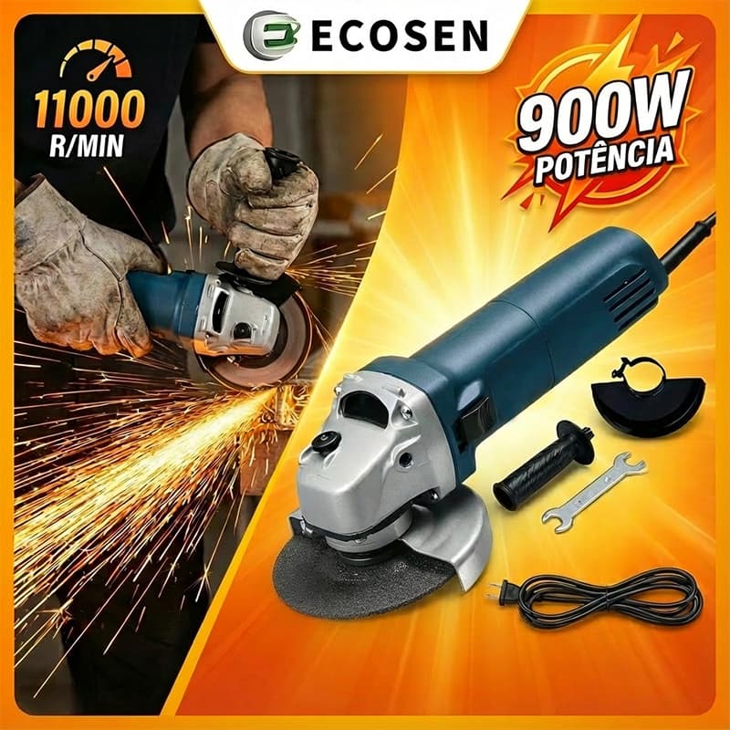 900w Esmerilhadeira Lixadeira Angular 115mm 50/60HZ 12000rpm