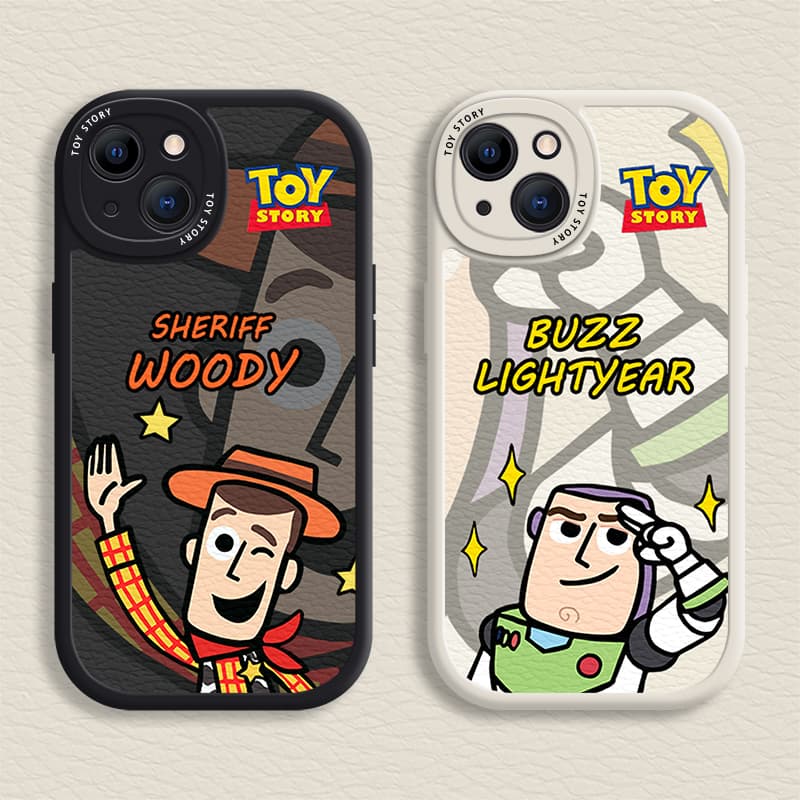 Capa Toy Story Para iPhone 16/15/14/13/12 Mini/11 Promax Chibi Woody/Buzz Lightyear Macia 7/8 Plus/X/XR/Xs Max