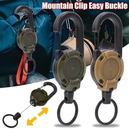 Chaveiro Retrátil Porta-Chaves Retrátil Mosquetão Extensível Anti-Perda Resistente Cordão Elastic Para Mochila/Bolsa