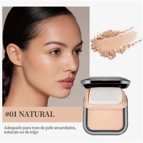 Pó de maquiagem dois em um, compacto, úmido, de longa duração, cobertura de toque seco, envio rápido