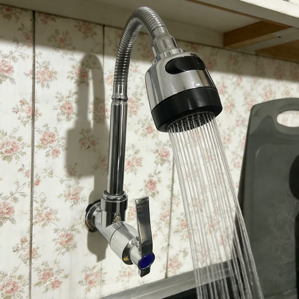 Torneira Gourmet com chuveiro - Torneira para cozinha luxo Torneira com rotação de 360° parede Duplo Jato Cone 1/4