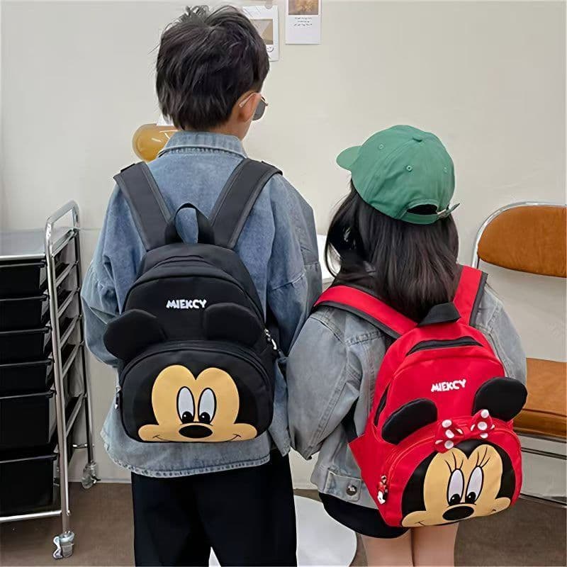 27cm Mickey Minnie Mochila Infantil Escolar Menino e Menina Cartoon Fofa Volta às Aulas