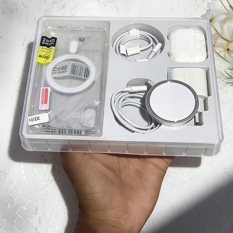 Kit Completo Para iPhone 16/12/14/15 : Carregador Indutivo , Fone De Ouvido Bluetooth , Cabo De Dados