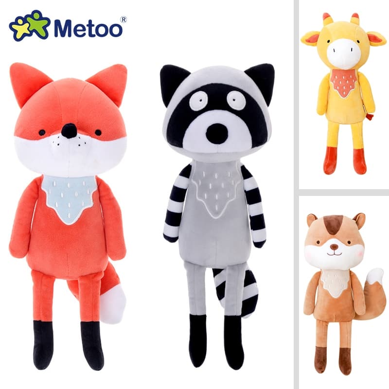 Brinquedos De Pelúcia Fofos , Raposa , Guaxinim , Esquilo , Girafa , Bonecos , Presente Para Crianças Metoo Originais