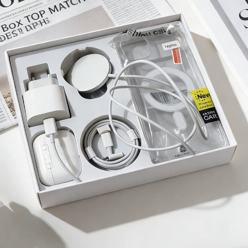 Kit Completo Para iPhone 16/12/14/15 : Cabo De Dados , Carregador Indutivo , Fone De Ouvido Bluetooth