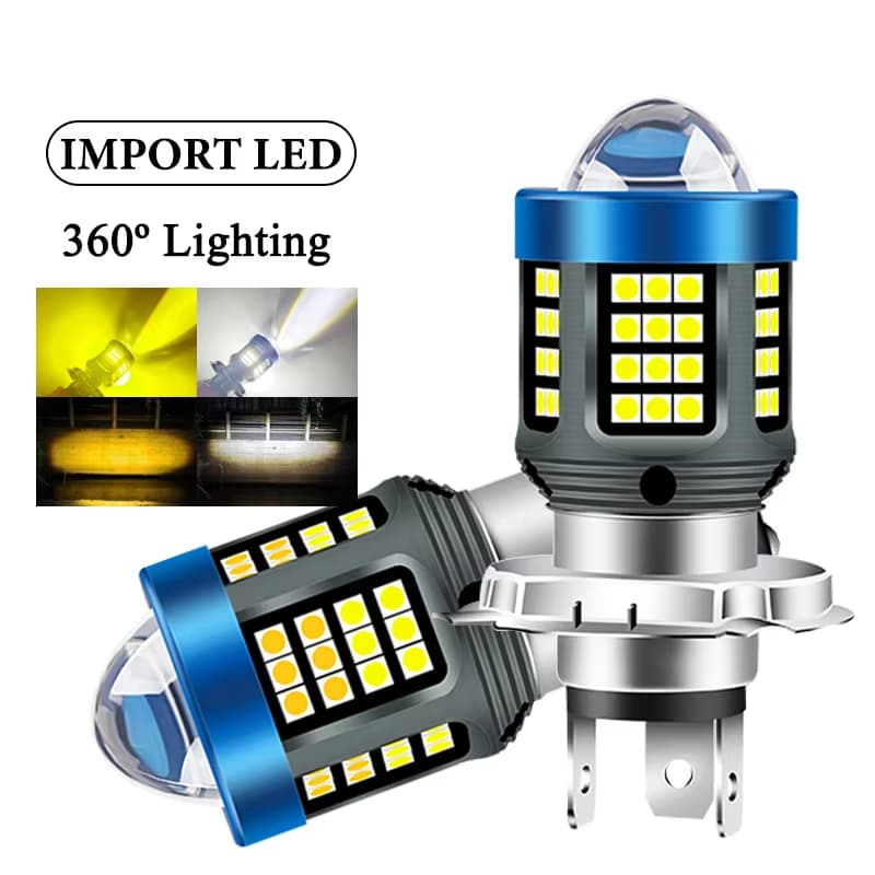 Lâmpada Farol Led Moto H4 Projetor 360º 6000k Motocicleta