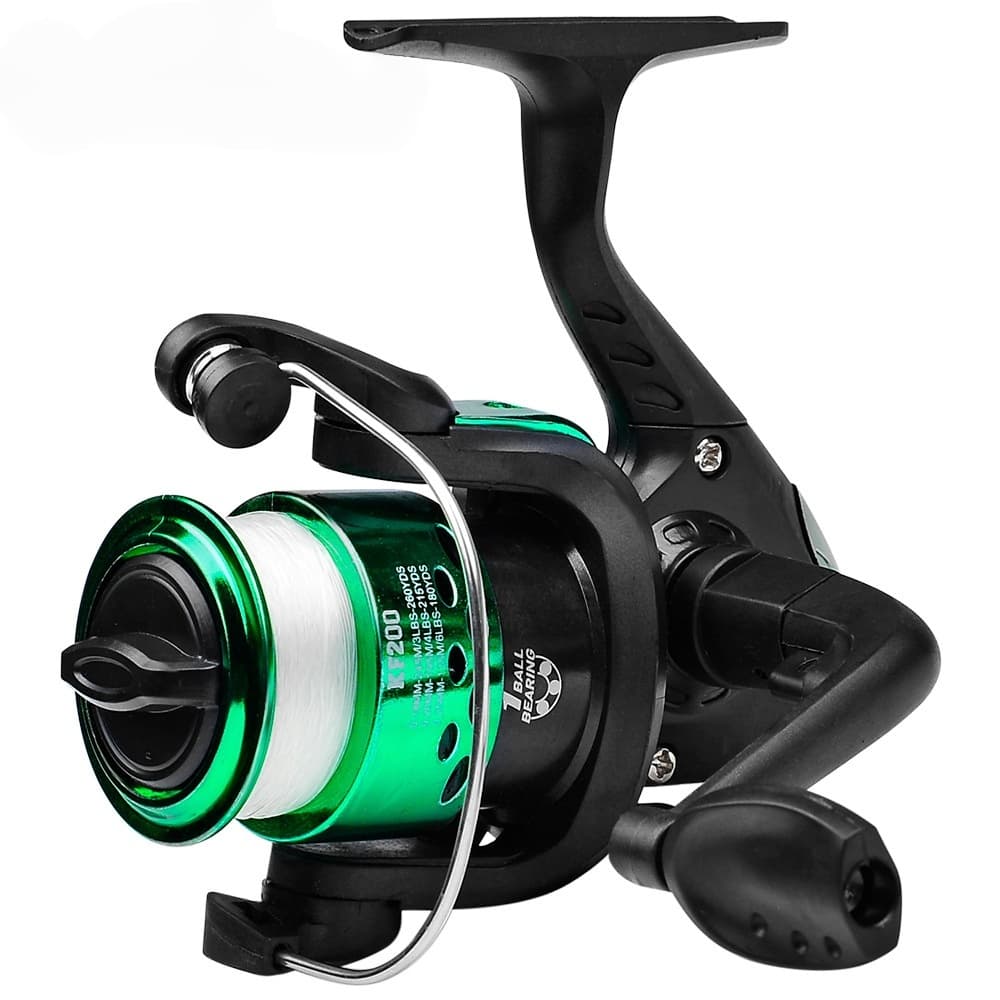 Molinete De Pesca Carretel De Pesca 5.2 : 1 Giratório  KF200 Com Cabo EVA verde Escuro