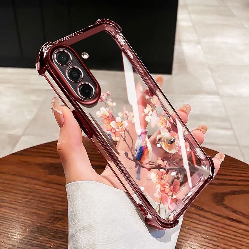 VRQR Capa Para Samsung Galaxy A17 A37 A57 A56 A36 A26 A16 5G 4G Magpie De Telefone Transparente À Prova De Choque
