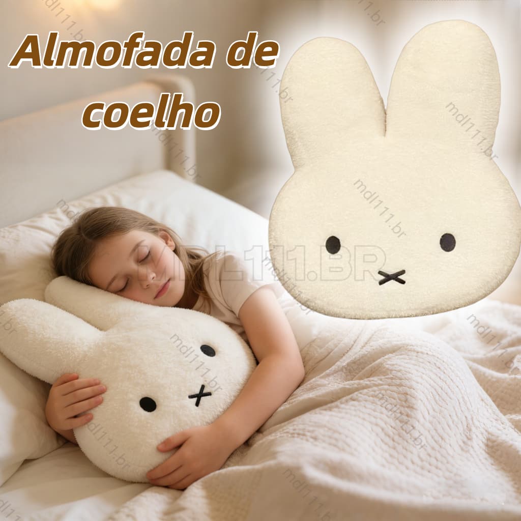 40CM Mini Almofada de Pelúcia Miffy Coelho Branco - Infantil Boneca Decoração Fofa de Sofá/Cama