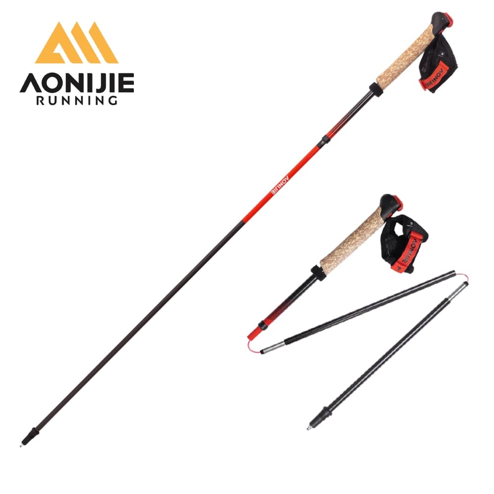 AONIJIE E4218 Bastões De Trekking De Fibra De Carbono Caminhada Leves E Dobráveis Com Punhos Antiderrapantes
