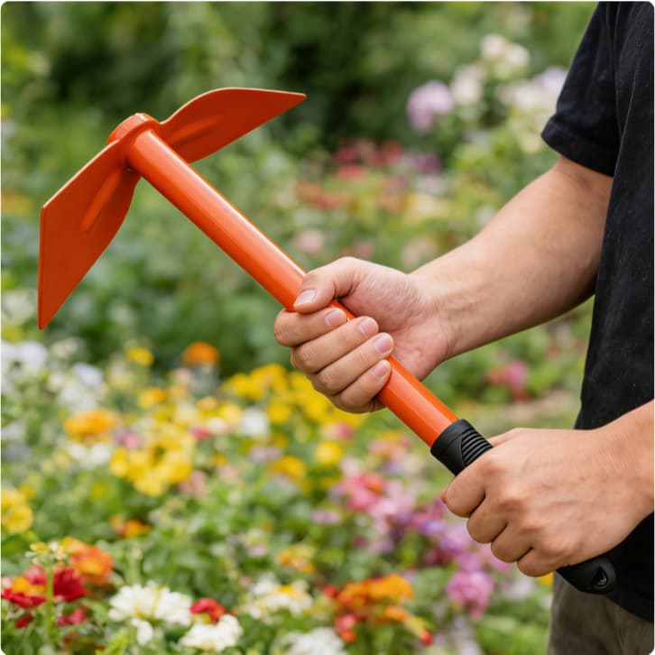 Enxadinha Sacho Coração 38cm Aço Cabo Emborrachado Antiderrapante Jardinagem