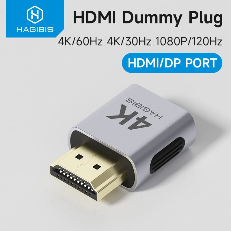 Hagibis 4K HDMI Manequim Plug DisplayPort EDID Emulador Adaptador Sem Cabeça De Exibição Virtual 4K @ 60Hz 2K 1080P 120H