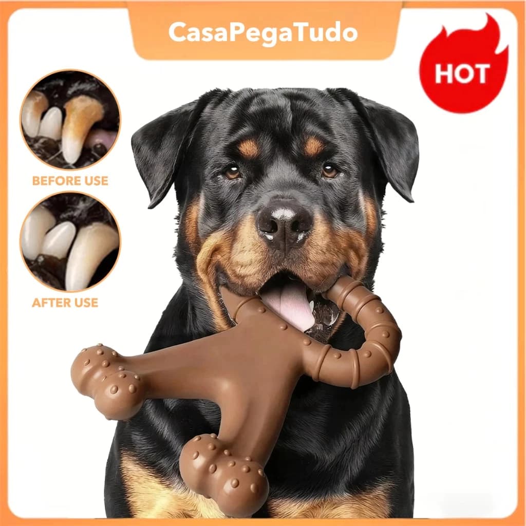 Brinquedo Para Mastigar Cães Com Sabor De Carne | Osso Simulado De Nylon Durável