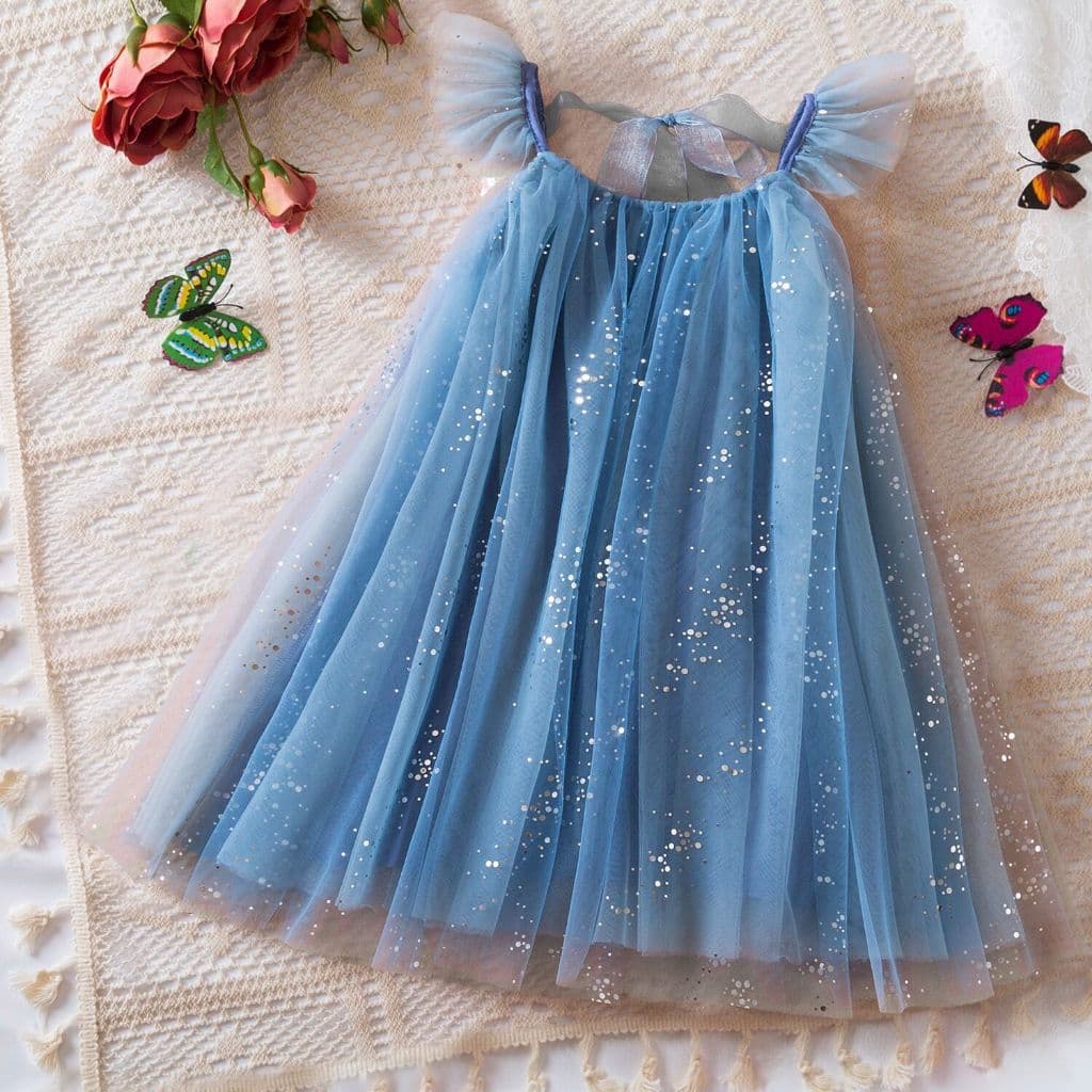 Meninas Princesa Vestido De Festa 3-8 Anos Sem Mangas Aniversário Das Crianças Para Menina Lantejoulas Tule Rendas Até V