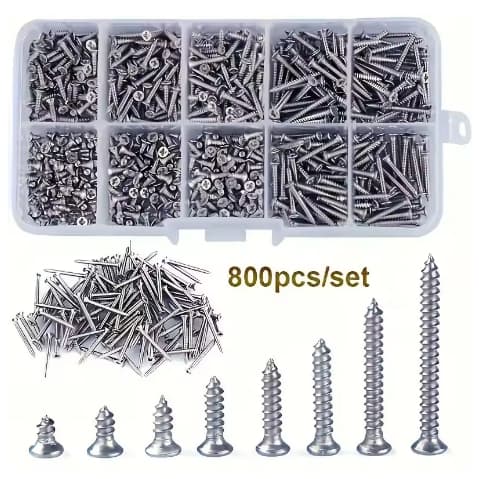 kit combo 800 m2 parafusos chipboard philips + maleta cx estojo organizador