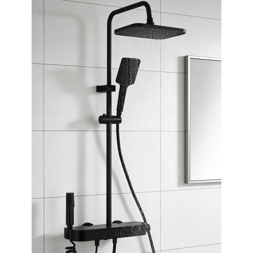 Conjunto De Chuveiro Com display Termostático Inteligente , spray Suspenso Pressurizado A Ar , Vários Modos De Água E Sa