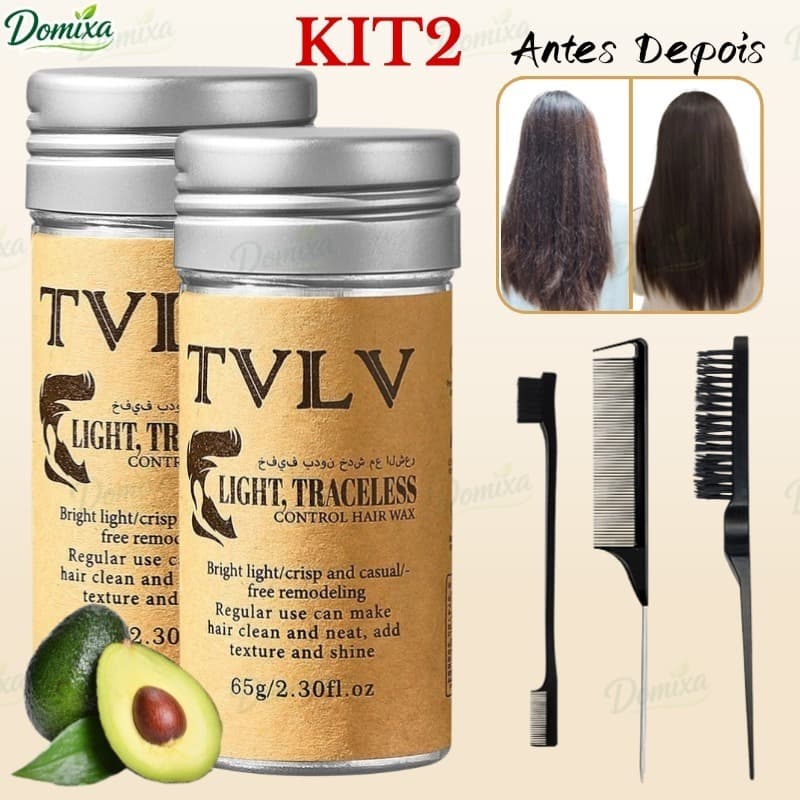 Kit2 Bastão de Cera para Cabelo Anti-Frizz Frizzy Hair Tidying Creme Suavizante Styling Stick de Cera para Cabelo Sólido
