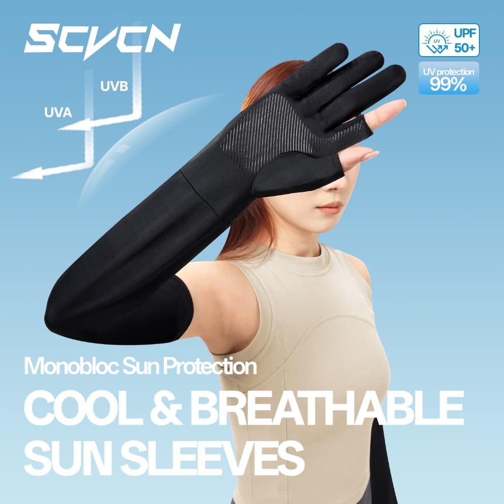 SCVCN Mangas De Braço Esportivas Ciclismo Correndo Pesca Escalada Capa Proteção Solar UV Frescas De Gelo Com Punho De 5