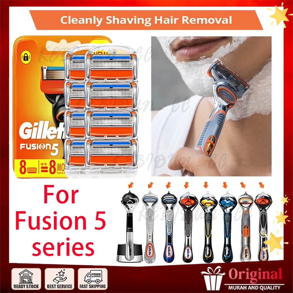 48 peças original Fusion barbeador 5camadas lâmina substituição masculino barbeador manual rosto barba corte kit Fusion5