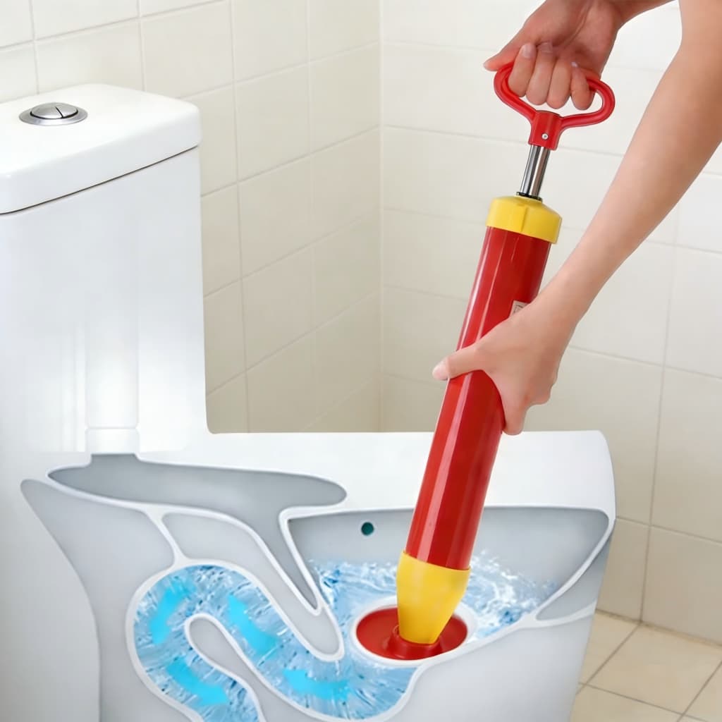 Desentupidor Manual Tipo Bomba Sucção 150mm Alta Pressão Com Borracha Para Pia Vaso Ralo Cano Esgoto Sanitários