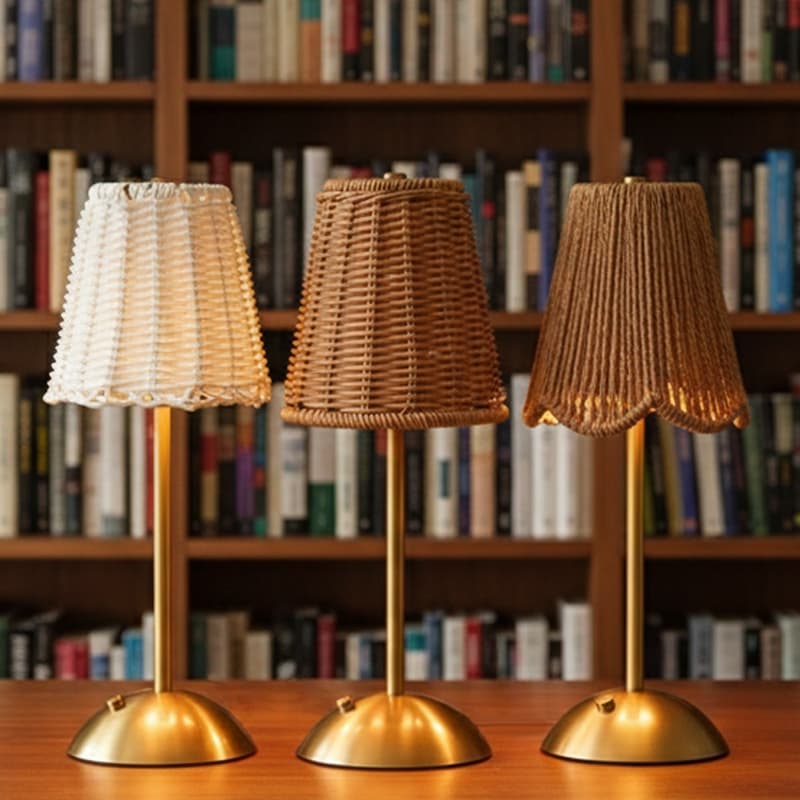 Candeeiro De Mesa Tecido Boêmio Sem Fio Led Adequado Para Sala De Estar E Quarto Decoração De Casa