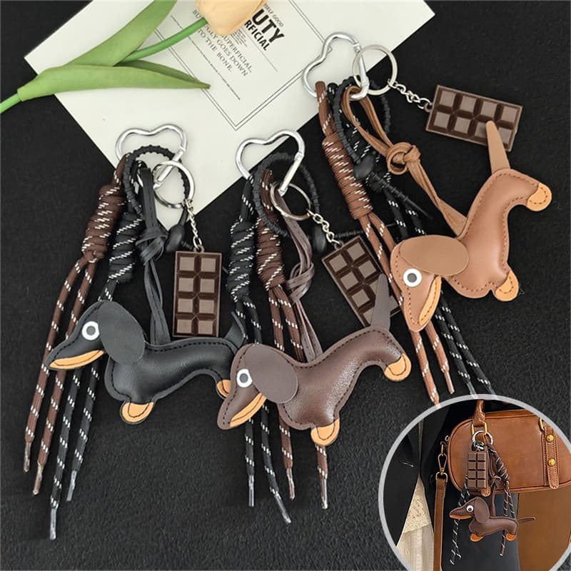 1PC Salsicha Cão Chaveiro Moda Mochilas Chaves Do Carro Toque Delicado Presente
