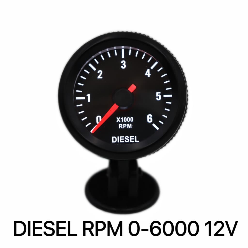 252mm Tacômetro Diesel RPM Ponto De Luz Branca 0-6000 Tacho Medidor Elétrico 12V