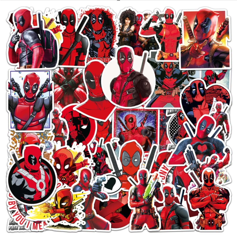 50 Pçs Dos Desenhos Animados Bonito Marvel Super-Herói Deadpool À Prova Dwaterproof Água Casa Decalque Adesivo PC Labop
