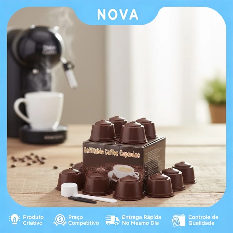 Kit 3/6 Cápsula Café Reutilizável Dolce Gusto Recarregável Café Nescafe Recarregáveis