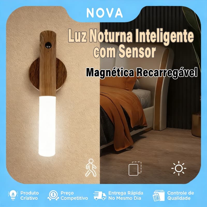KIT1-4 Lâmpada de parede / lâmpada de cabeceira magnética recarregável com sensor LED inteligente