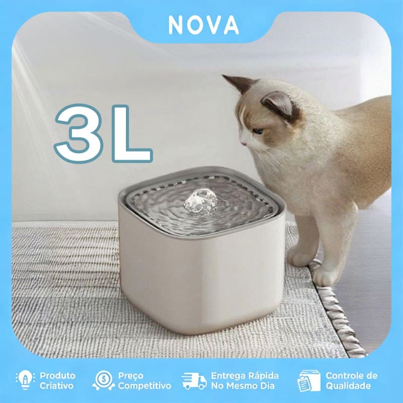 3 Litros Bebedouro Fonte de Água Circulante Automático Com Filtro Para Pet  Gato Cachorros