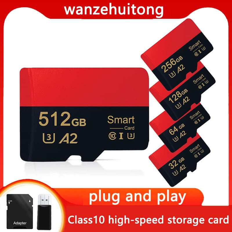 Mini cartão SD 128GB/256GB/512GB/1TB Classe 10 Cartão de memória Flash de alta velocidade