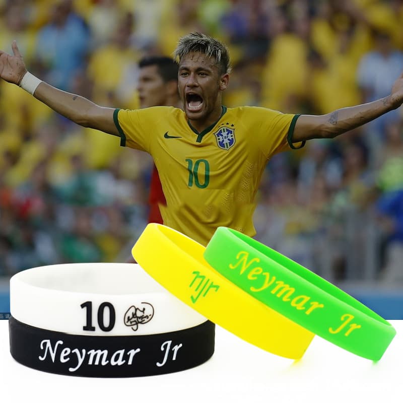 Pulseira De Silicone Trançado De Signature / Signature / Brasil No. 10 / Estrela / Neymar