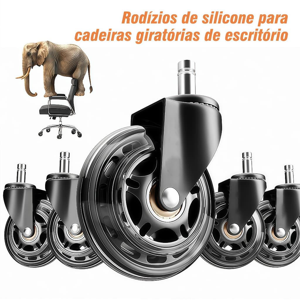 Kit Rodinhas Roda Silicone Gel Rodizio Cadeira De Computador Rodízio PU Haste De Resistente