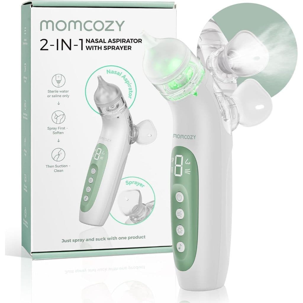 Momcozy Breezycleartm Aspirador Nasal Elétrico 2 Em 1 Para Bebê Com Spray , Sucção De Nível Hospitalar 65kPa , 4 Níveis