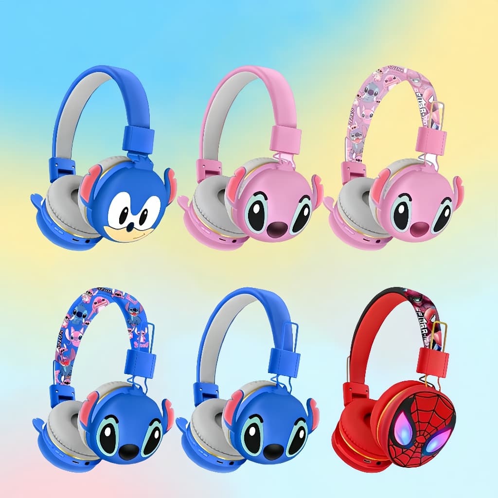 Headphone Stitch /Sonic Fone de Ouvido Infantil Bluetooth Sem Fio Alta Fidelidade Estéreo