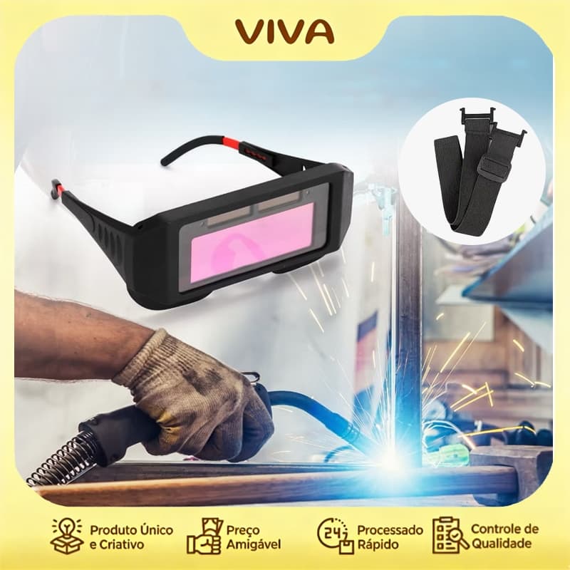 Óculos De Solda Para Soldador C/Escurecimento Automático Com Cinta Fixa Olhos Óculos/De Soldador Proteção De Arco