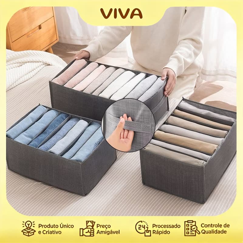 Organizador Gavetas Arrumados Grade Para Íntimas Calças Jeans Caixa De Armazenamento De Roupas Dobráveis