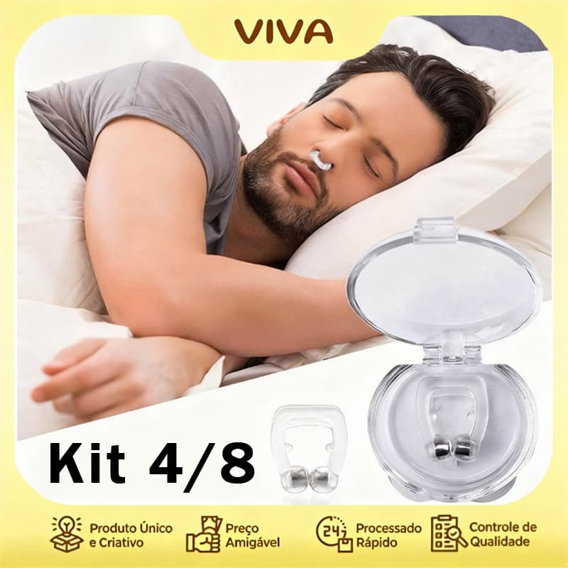 4/8 Aparelho Anti-ronco Apneia Dilatador Nasal Silicone Durma Bem c/ estojo