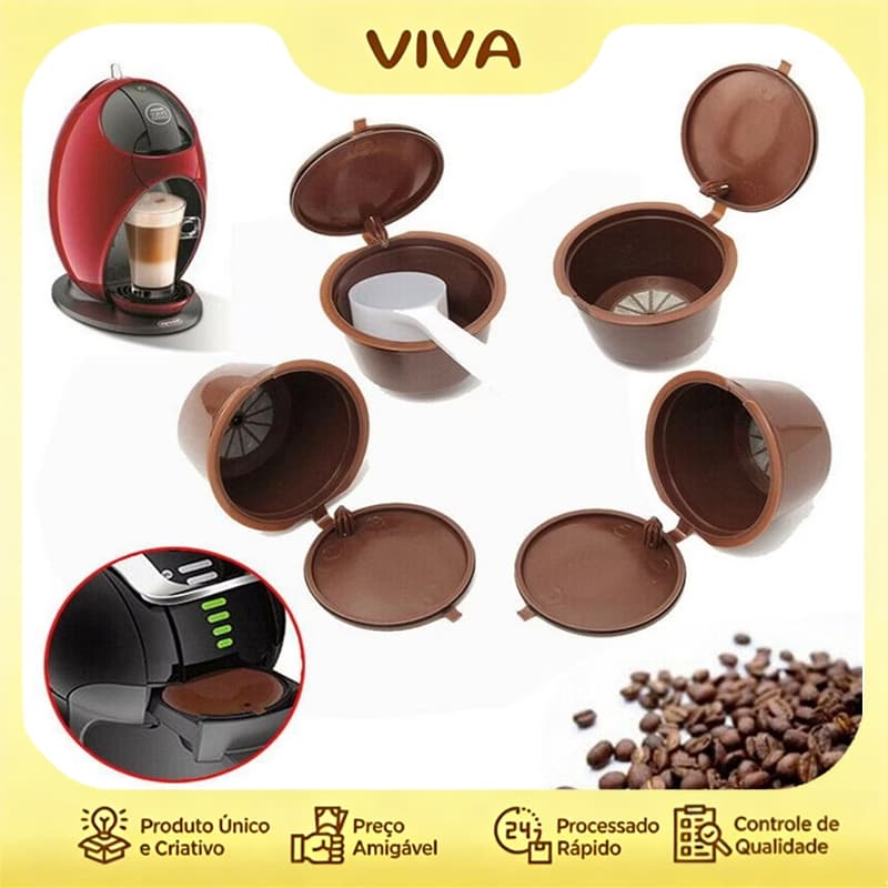 Kit 3/6 Capsula Reutilizável Dolce Gusto Copo Filtro Da Cápsula Café Nescafe Recarregáveis