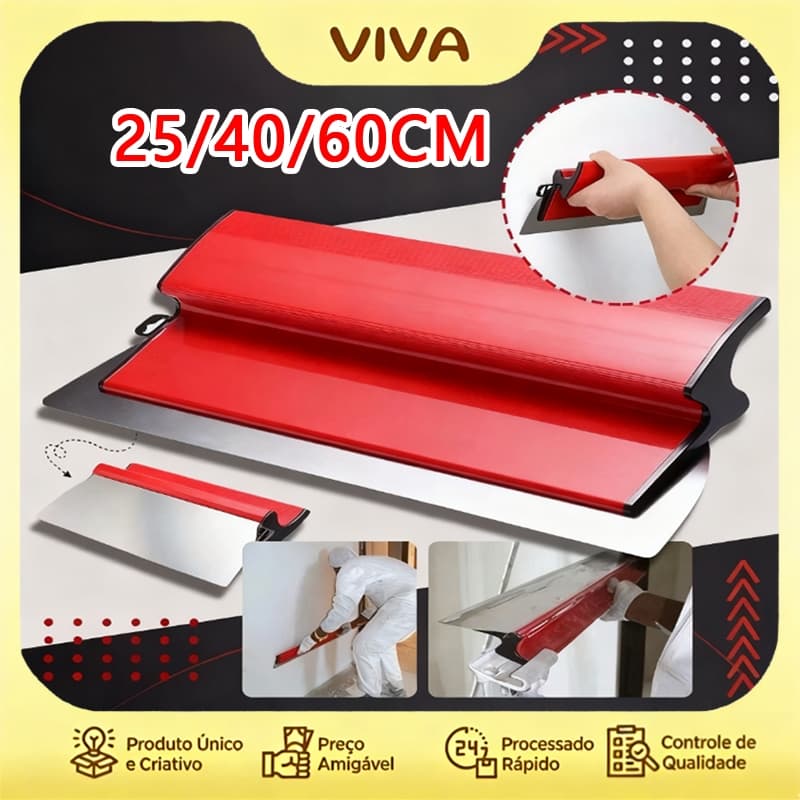 25cm/40cm/60cm Desempenadeira Aço Inox Para Massa Corrida Lâminas substituível Economize esforço