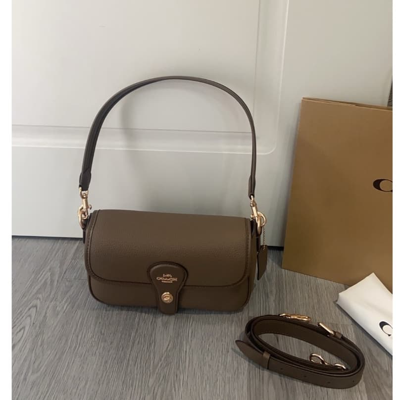 25CM Bolsa Quadrada Pequena de Couro Legítimo, Bolsa de Ombro, Bolsa Baguete