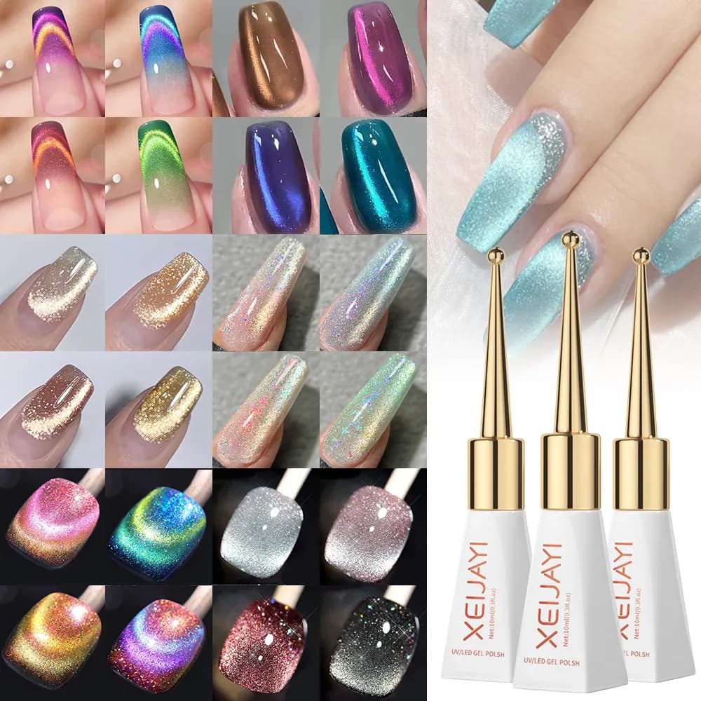 design De Esmalte Em gel Frasco Forma De Cetro | Hidratante E Translúcido Para Olhos De Gato (Várias Cores Disponíveis)