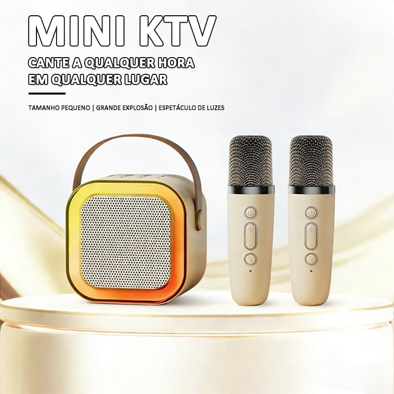 Caixa de Som Bluetooth para Karaokê com 2 Microfones | Diversão Familiar