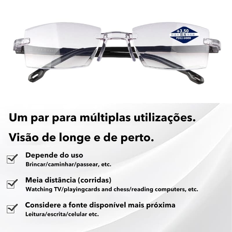Óculos de liga de titânio Anti-raios azuis, HD, óculos elegantes sem moldura