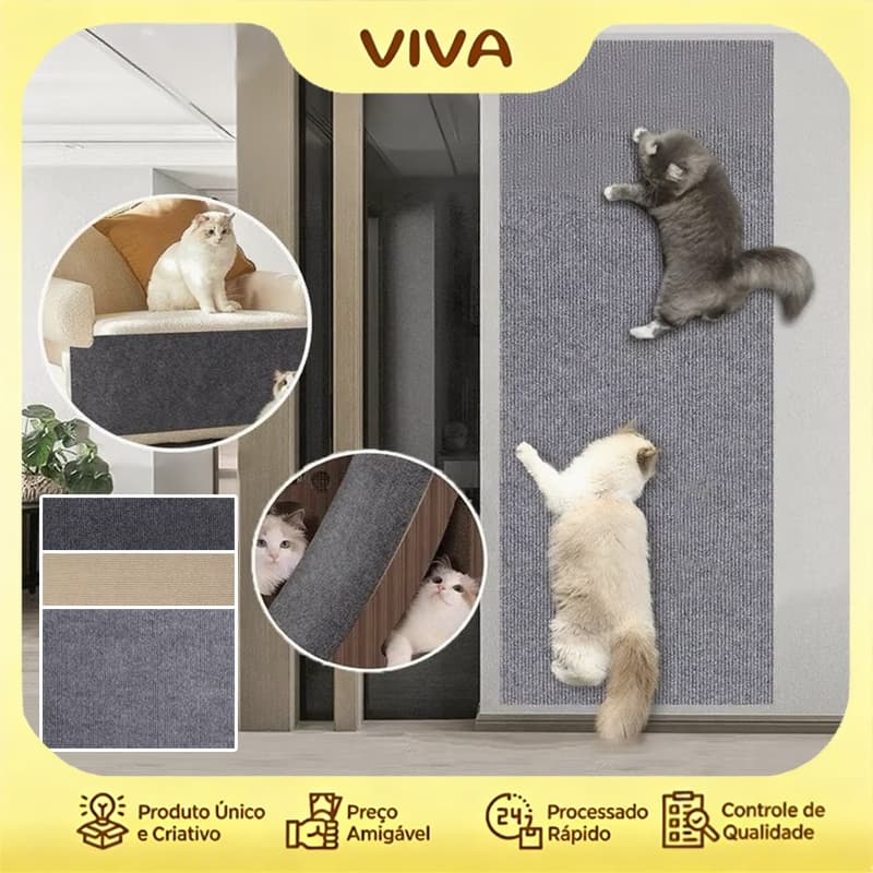 Tapete Arranhador para gatos Auto-Adesivo Ajustável - Carpete Protetor de Sofá Almofada de Arranhão Móveis