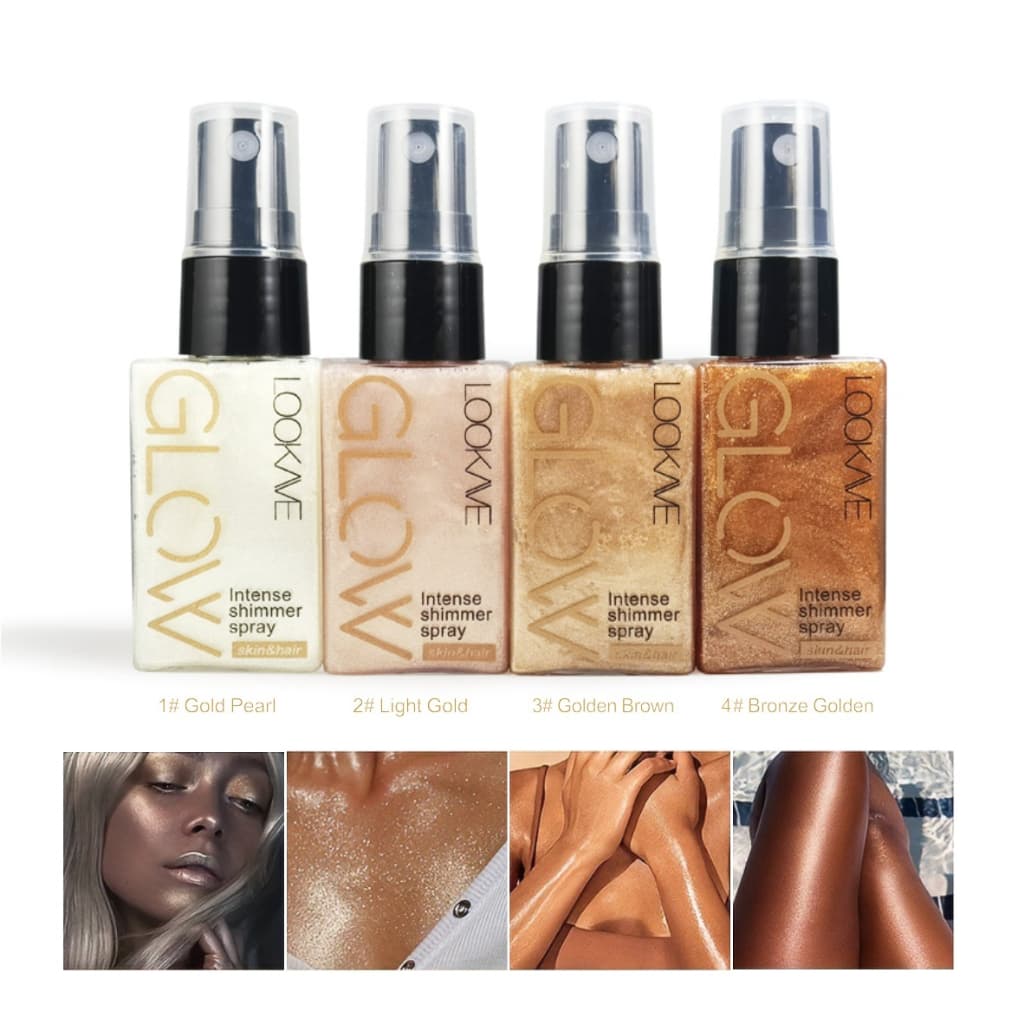 Spray Brilhante De Longa Duração-Iluminador Perolado Para Rosto E Corpo , Brilho Instantâneo Bochechas , Pescoço