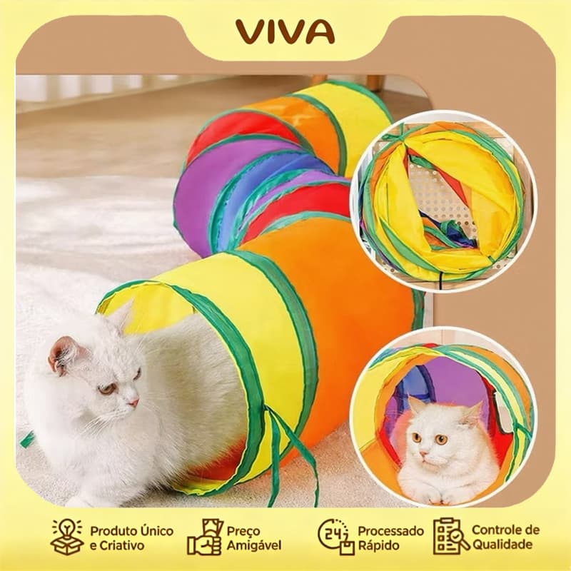 Brinquedo Colorido Para Animais De Estimação Maze Tunnel – Dobrável , Interativo Cães E Gatos