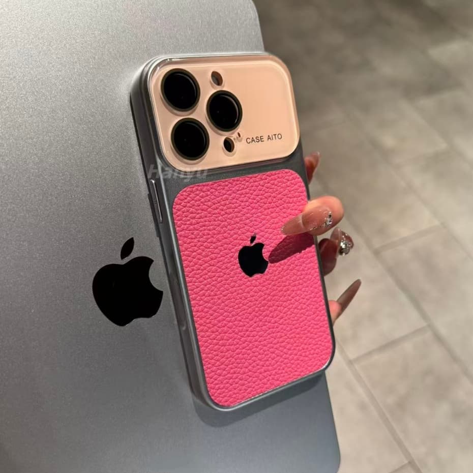 Lente De Cristal Multicolorida , Janela Grande , Capa De Telefone Com Padrão De Lichia Para iPhone 17 16 15 14 Pro Max T