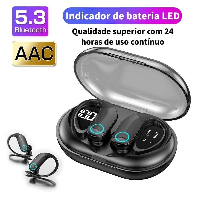 Fone de ouvido Sem Fio Bluetooth TWS Esportivo Design Pendurado Na Orelha Ergonômico K-G37PRO